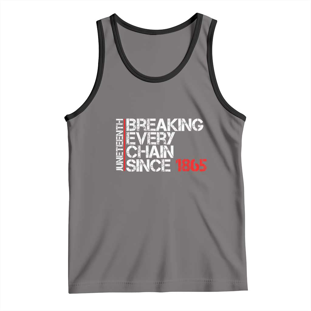 Juneteenth Breaking Every Chain Tank Top Since 1865 TS01 Deep Heather Black Print Your Wear