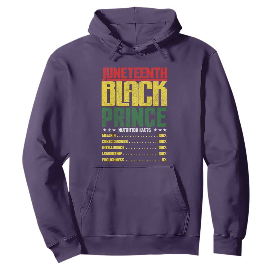 Juneteenth Black Prince Nutrition Facts Hoodie TS01 Purple Printyourwear