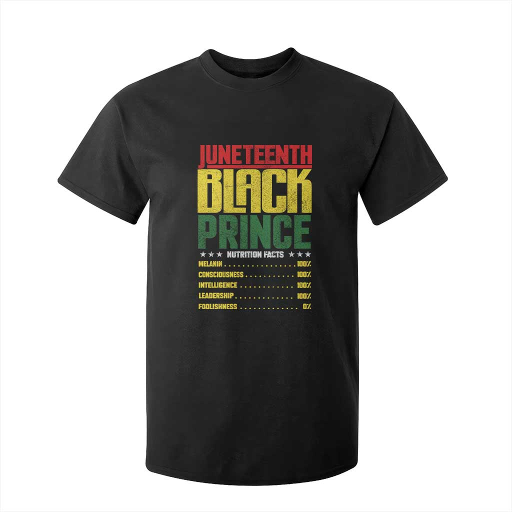 Juneteenth Black Prince Nutrition Facts T Shirt For Kid TS01 Black Print Your Wear