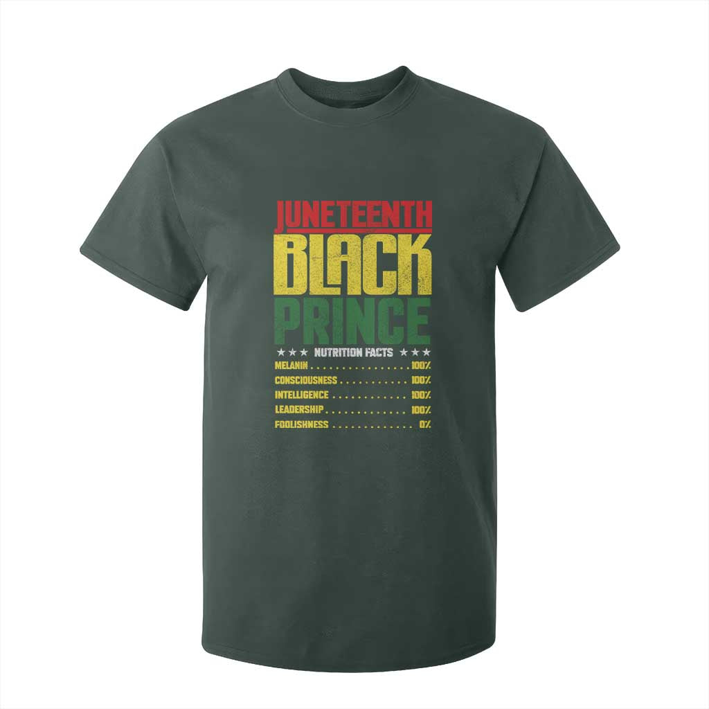 Juneteenth Black Prince Nutrition Facts T Shirt For Kid TS01 Dark Forest Green Print Your Wear