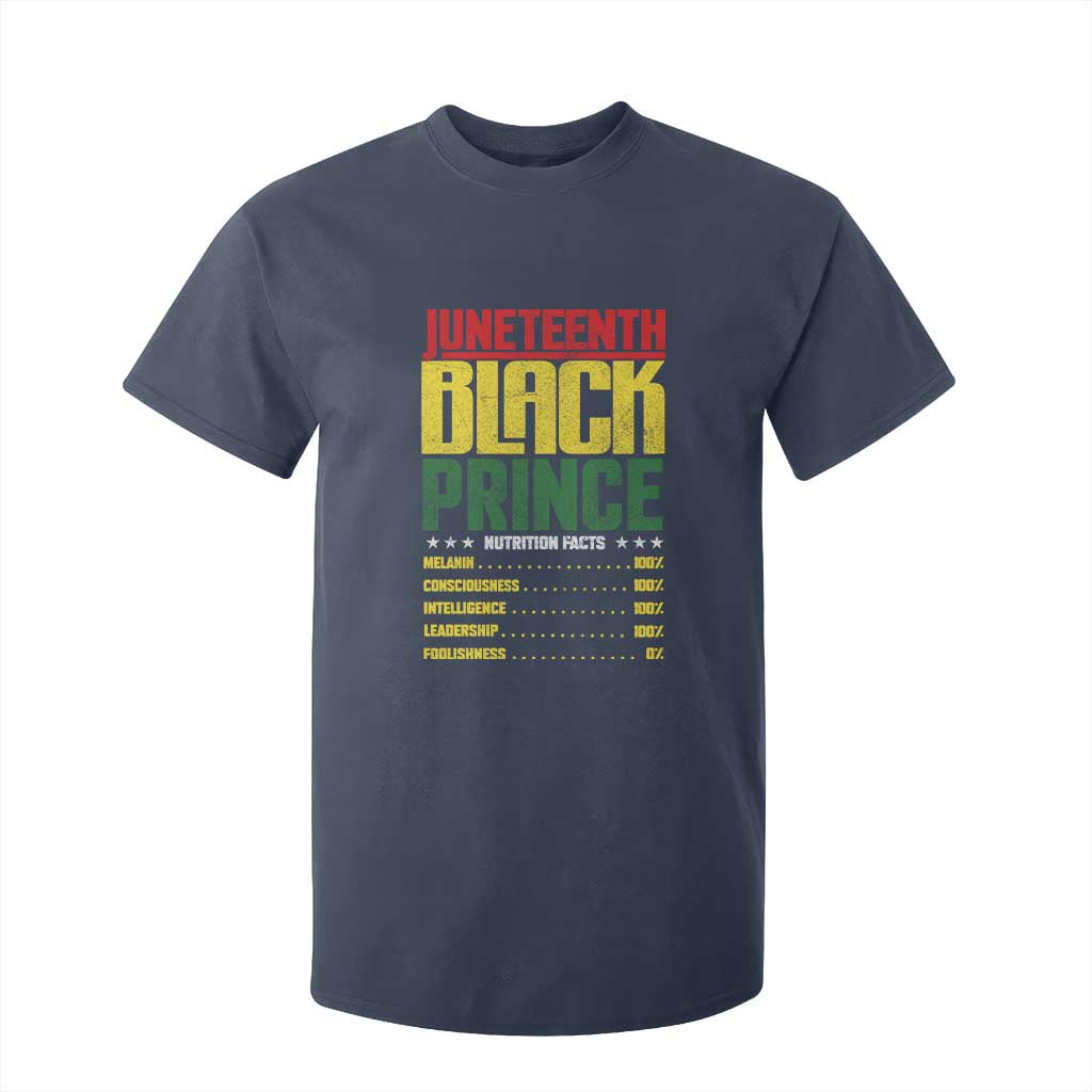 Juneteenth Black Prince Nutrition Facts T Shirt For Kid TS01 Navy Print Your Wear