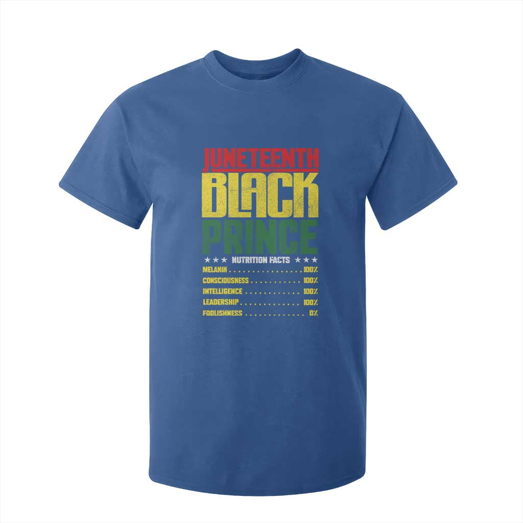 Juneteenth Black Prince Nutrition Facts T Shirt For Kid TS01 Royal Blue Print Your Wear