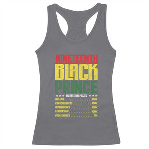 Juneteenth Black Prince Nutrition Facts Racerback Tank Top TS01 Charcoal Print Your Wear