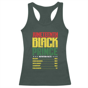 Juneteenth Black Prince Nutrition Facts Racerback Tank Top TS01 Dark Forest Green Print Your Wear