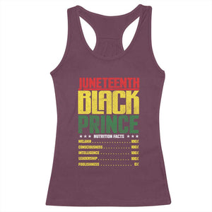 Juneteenth Black Prince Nutrition Facts Racerback Tank Top TS01 Maroon Print Your Wear