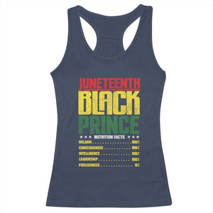 Juneteenth Black Prince Nutrition Facts Racerback Tank Top TS01 Navy Print Your Wear