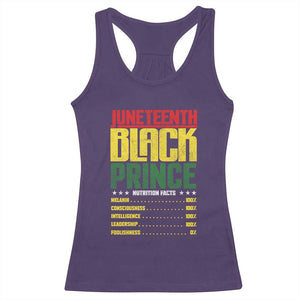 Juneteenth Black Prince Nutrition Facts Racerback Tank Top TS01 Purple Print Your Wear