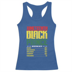 Juneteenth Black Prince Nutrition Facts Racerback Tank Top TS01 Royal Blue Print Your Wear