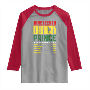 Juneteenth Black Prince Nutrition Facts Raglan Shirt TS01 Sport Gray Red Print Your Wear