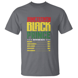 Juneteenth Black Prince Nutrition Facts T Shirt TS01 Charcoal Printyourwear
