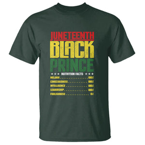 Juneteenth Black Prince Nutrition Facts T Shirt TS01 Dark Forest Green Printyourwear