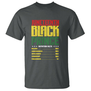 Juneteenth Black Prince Nutrition Facts T Shirt TS01 Dark Heather Printyourwear