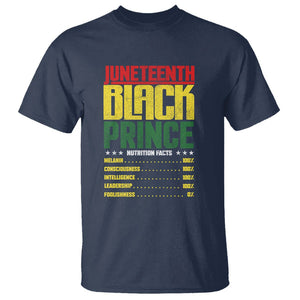 Juneteenth Black Prince Nutrition Facts T Shirt TS01 Navy Printyourwear