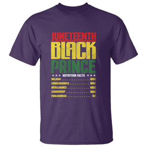 Juneteenth Black Prince Nutrition Facts T Shirt TS01 Purple Printyourwear