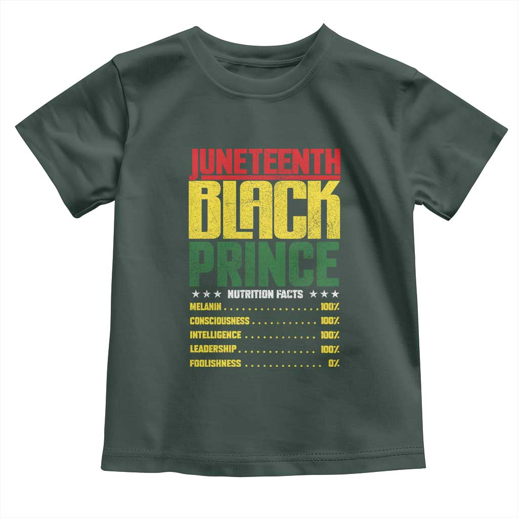 Juneteenth Black Prince Nutrition Facts Toddler T Shirt TS01 Dark Forest Green Print Your Wear