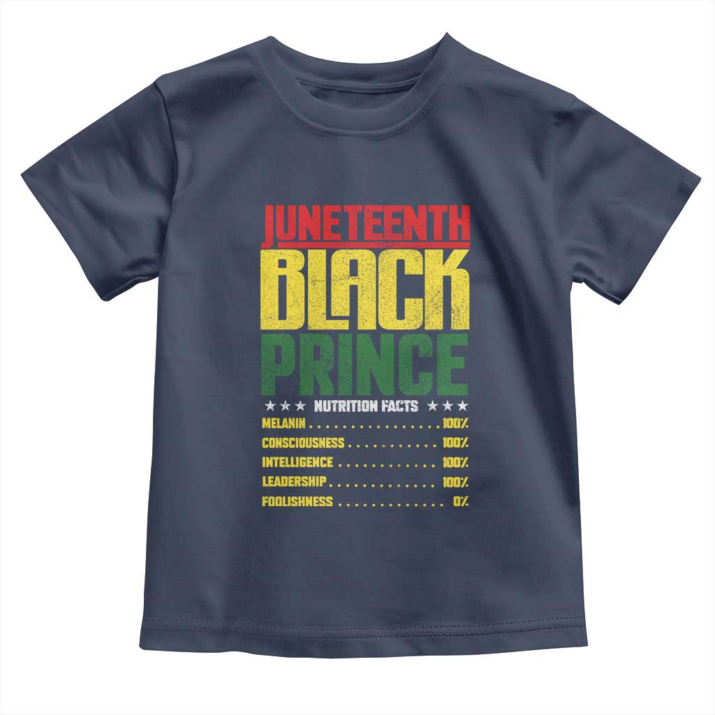 Juneteenth Black Prince Nutrition Facts Toddler T Shirt TS01 Navy Print Your Wear