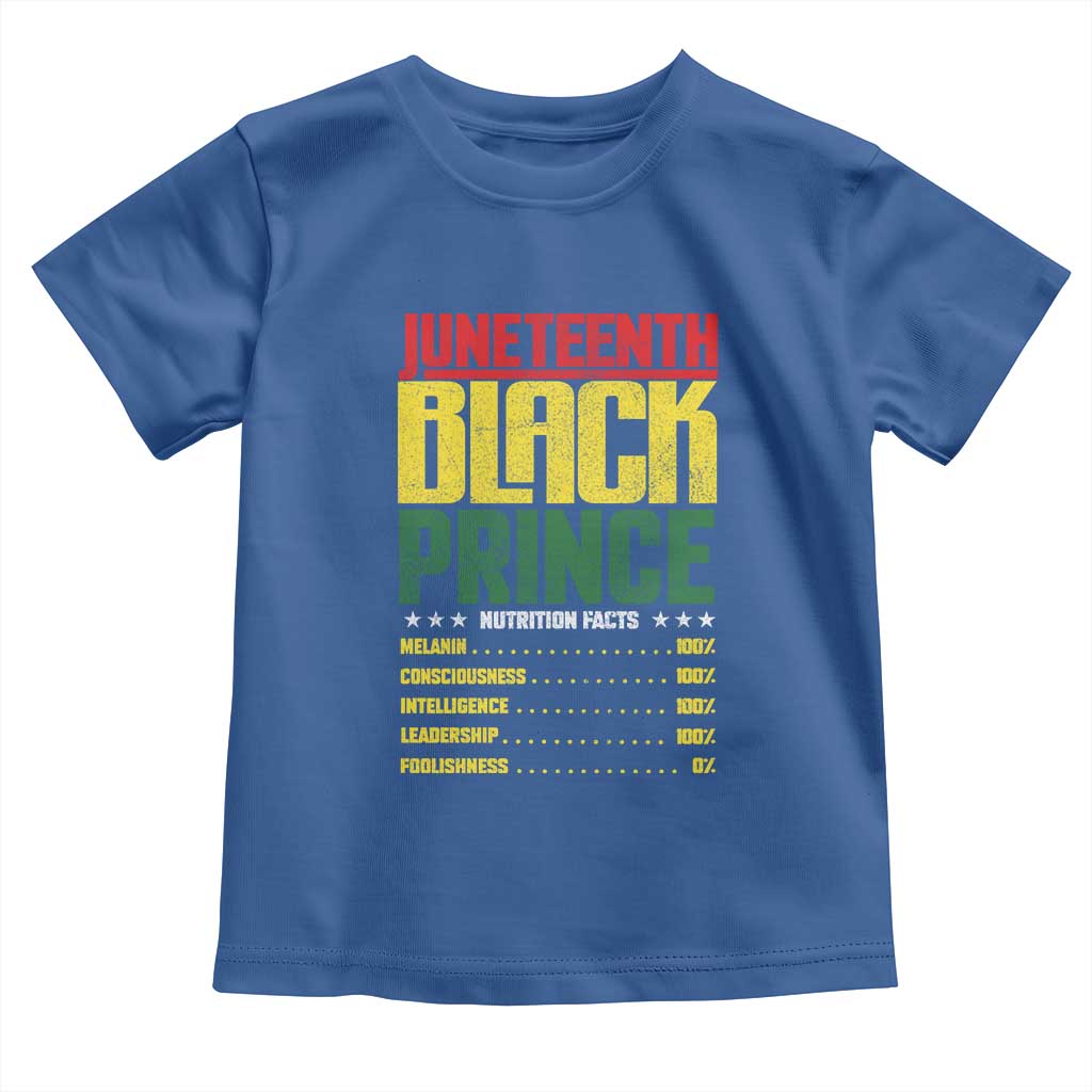Juneteenth Black Prince Nutrition Facts Toddler T Shirt TS01 Royal Blue Print Your Wear