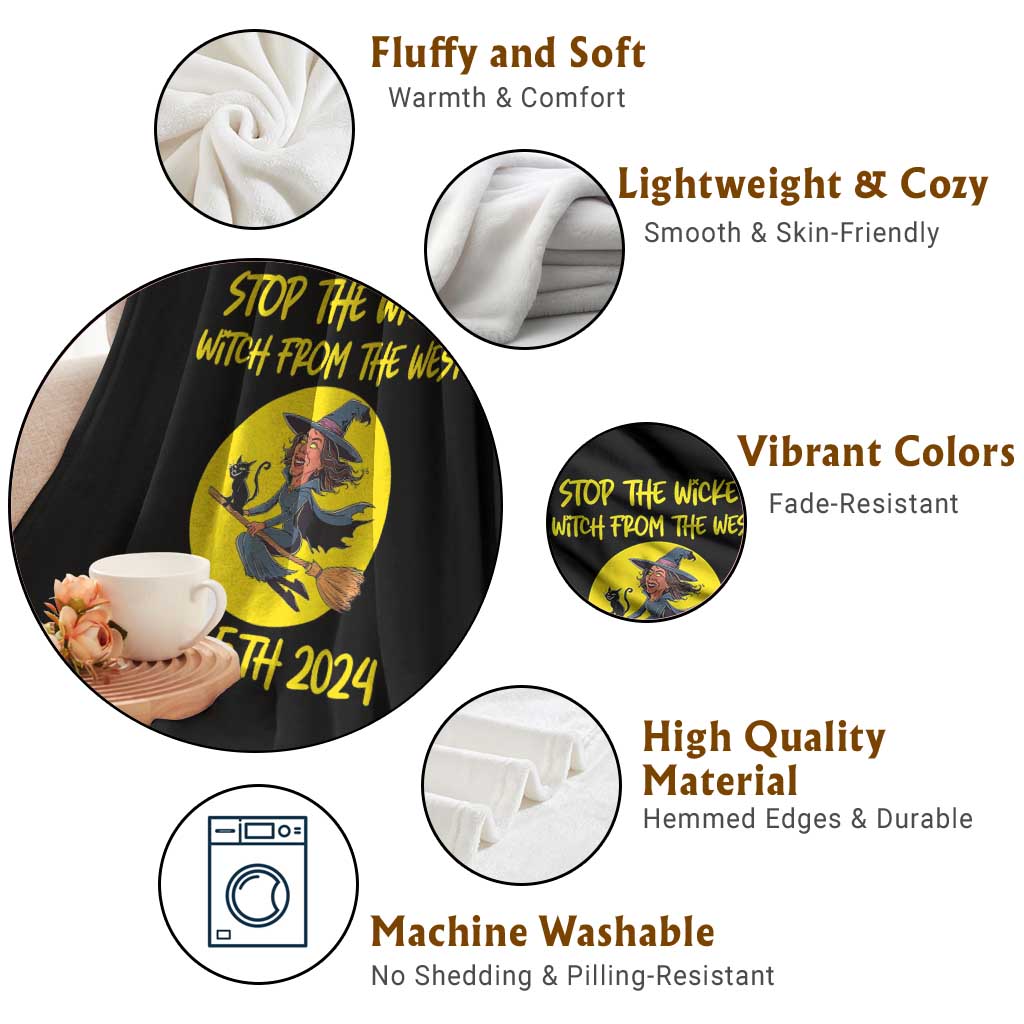 Halloween Witchy Throw Blanket Stop The Wicked From The West TS01 Print Your Wear