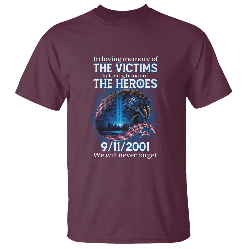 In Loving Honor of the Heroes T Shirt Patriotic Gift for U.S. Dad, Grandpa, Firefighter TS01 Maroon Print Your Wear
