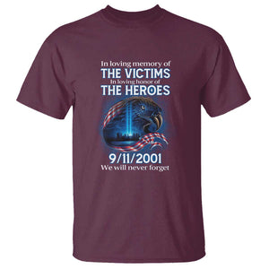 In Loving Honor of the Heroes T Shirt Patriotic Gift for U.S. Dad, Grandpa, Firefighter TS01 Maroon Print Your Wear