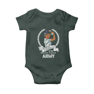 Black US Women Veteran Baby Onesie - Proud Female Military Army Girl TS01 Print Your Wear
