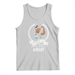 Black US Women Veteran Tank Top - Proud Female Military Army Girl TS01 Ash Print Your Wear