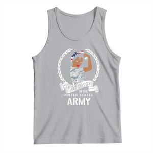 Black US Women Veteran Tank Top - Proud Female Military Army Girl TS01 Athletic Heather Print Your Wear