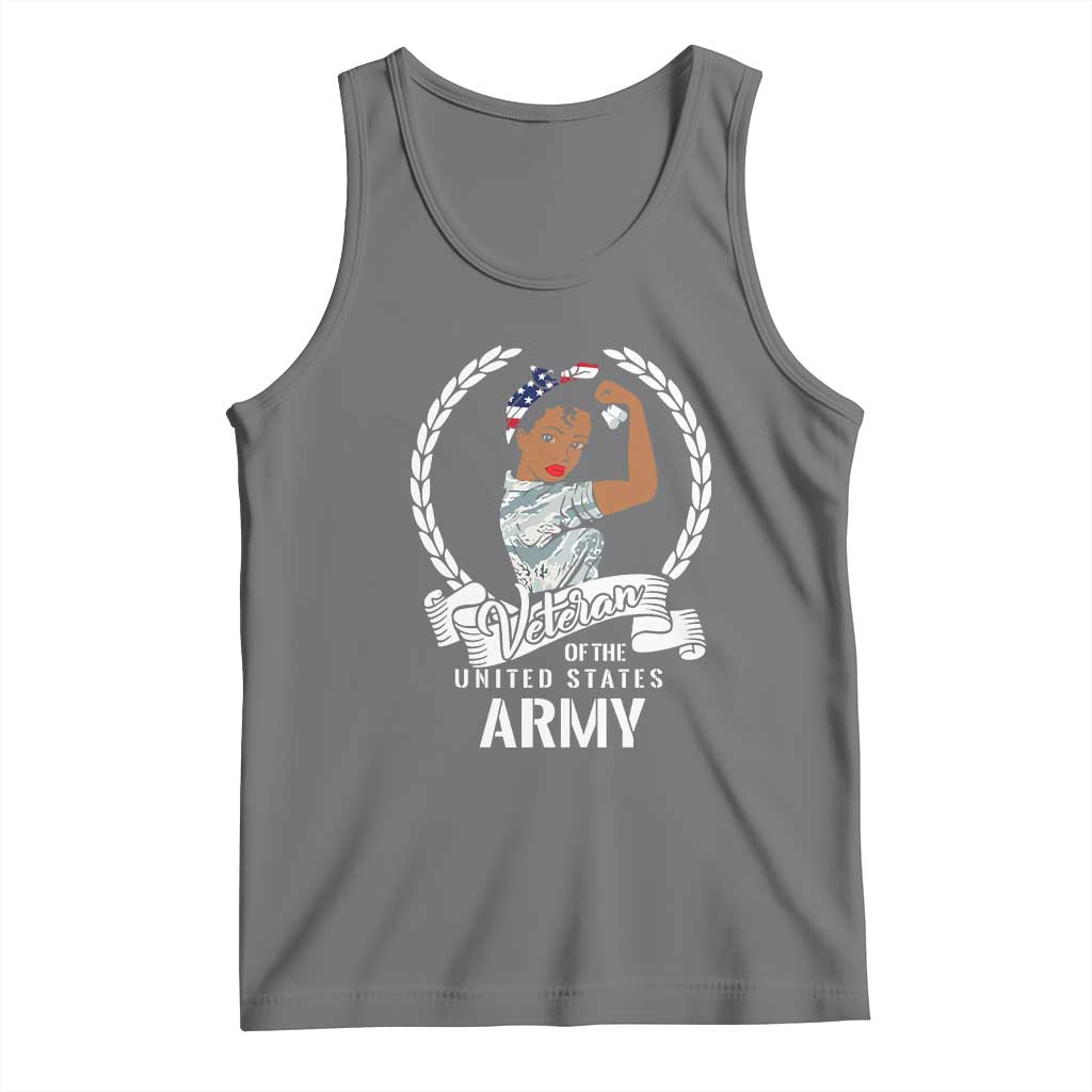 Black US Women Veteran Tank Top - Proud Female Military Army Girl TS01 Black Heather Print Your Wear
