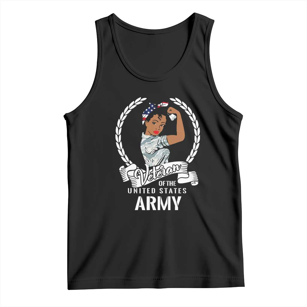 Black US Women Veteran Tank Top - Proud Female Military Army Girl TS01 Black Print Your Wear