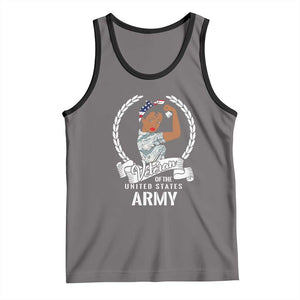 Black US Women Veteran Tank Top - Proud Female Military Army Girl TS01 Deep Heather Black Print Your Wear