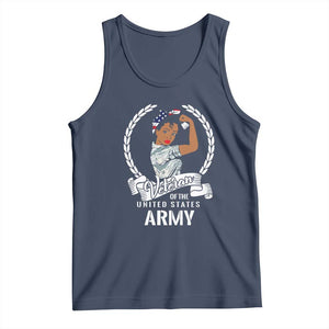 Black US Women Veteran Tank Top - Proud Female Military Army Girl TS01 Navy Print Your Wear