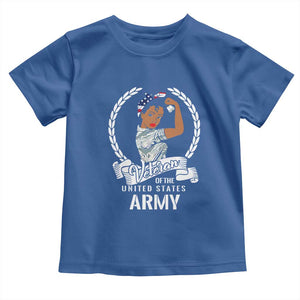 Black US Women Veteran Toddler T Shirt - Proud Female Military Army Girl TS01 Royal Blue Print Your Wear
