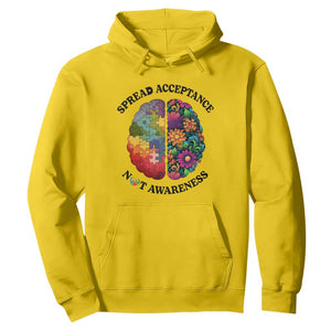 Accept Autism Hoodie Spread Acceptance Not Awareness Neurodiversity Brain TS01 Daisy Printyourwear