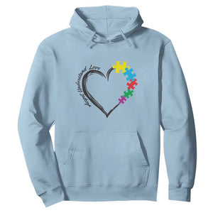 Heart Autism Awareness Hoodie Accept Understand Love Puzzle Piece TS01 Light Blue Printyourwear