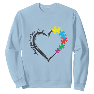 Heart Autism Awareness Sweatshirt Accept Understand Love Puzzle Piece TS01 Light Blue Printyourwear