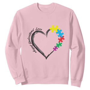 Heart Autism Awareness Sweatshirt Accept Understand Love Puzzle Piece TS01 Light Pink Printyourwear