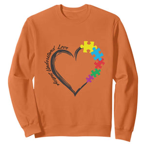 Heart Autism Awareness Sweatshirt Accept Understand Love Puzzle Piece TS01 Orange Printyourwear