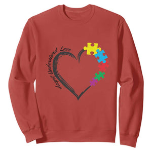 Heart Autism Awareness Sweatshirt Accept Understand Love Puzzle Piece TS01 Red Printyourwear
