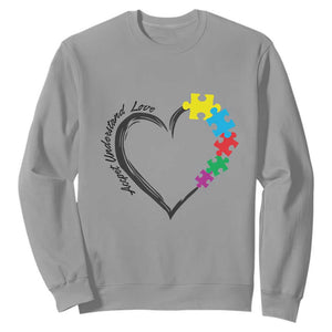 Heart Autism Awareness Sweatshirt Accept Understand Love Puzzle Piece TS01 Sport Gray Printyourwear