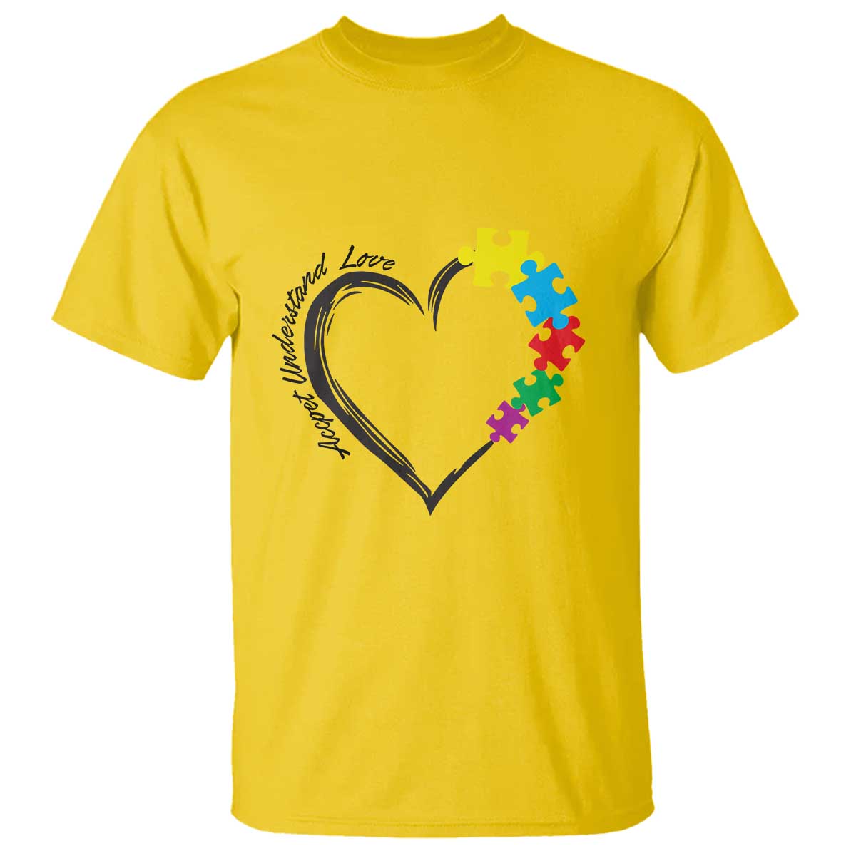 Heart Autism Awareness T Shirt Accept Understand Love Puzzle Piece TS01 Daisy Printyourwear