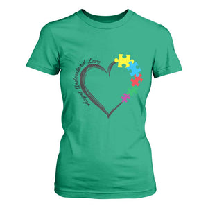Heart Autism Awareness T Shirt For Women Accept Understand Love Puzzle Piece TS01 Irish Green Printyourwear