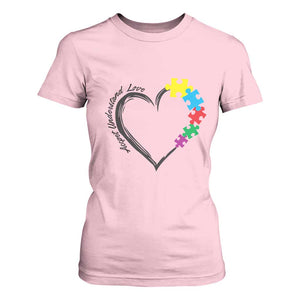 Heart Autism Awareness T Shirt For Women Accept Understand Love Puzzle Piece TS01 Light Pink Printyourwear