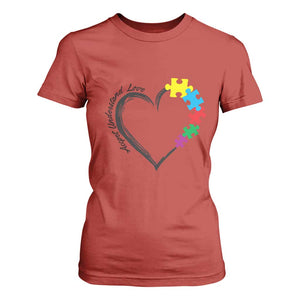 Heart Autism Awareness T Shirt For Women Accept Understand Love Puzzle Piece TS01 Red Printyourwear