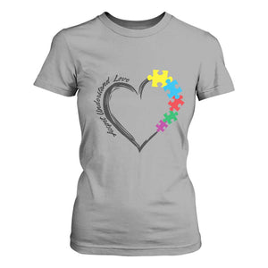 Heart Autism Awareness T Shirt For Women Accept Understand Love Puzzle Piece TS01 Sport Gray Printyourwear