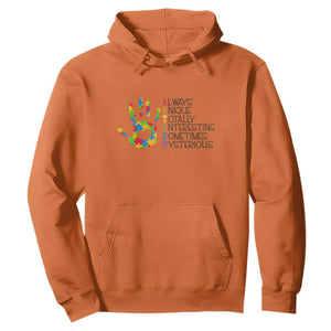 Autism Definition Hoodie Always Unique Totally Interesting Sometimes Mysterious Puzzle Hand TS01 Orange Printyourwear