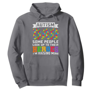 Autism Dad Hoodie Some People Look Up to Their Heroes I'm Raising Mine Puzzle Piece TS01 Charcoal Printyourwear