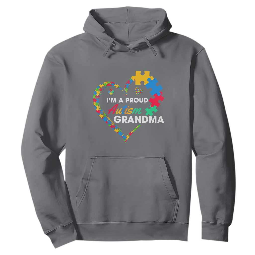 I'm A Proud Autism Grandma Hoodie Puzzle Piece Heart TS01 Charcoal Printyourwear