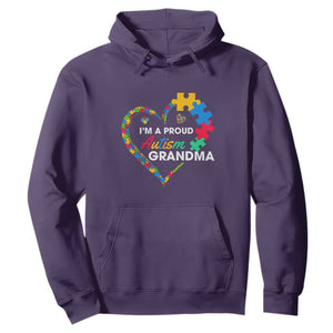 I'm A Proud Autism Grandma Hoodie Puzzle Piece Heart TS01 Purple Printyourwear