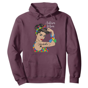 Autism Mom Hoodie Unbreakable Woman TS01 Maroon Printyourwear