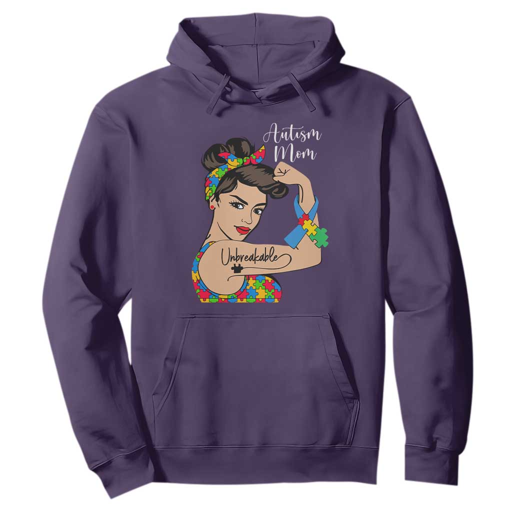 Autism Mom Hoodie Unbreakable Woman TS01 Purple Printyourwear